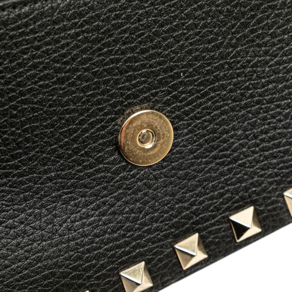 Pre Loved valentino Rockstud Wallet on Chain Women Black Crossbody Bags - Picture 8 of 8
